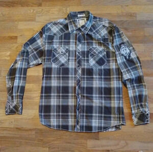 BKE Athletic Fit Mens XL Western Pearl Snap Cowboy Rodeo Long Sleeve Shirt